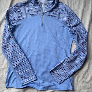 Bette & Court Golf Quarter-Zip Long Sleeve Tee - Periwinkle Blue